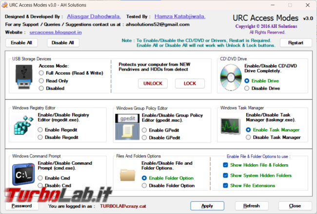 Disabilitare l’utilizzo pendrive computer