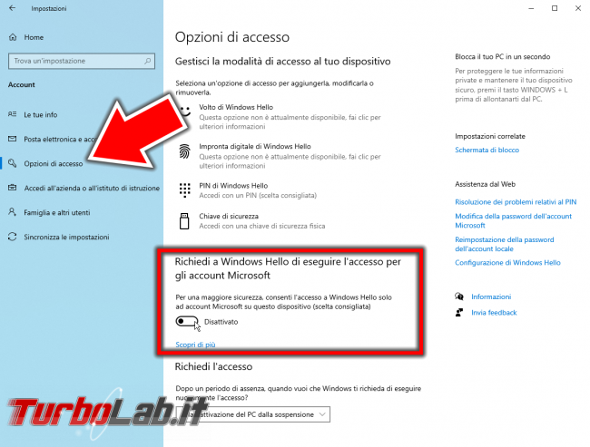 Disabilitare richiesta password accedere automaticamente Windows 10 (versioni 2021/2022) - ApplicationFrameHost_BPv54LUNWC