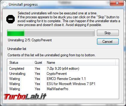 Disinstallare gruppi programmi maniera quasi automatica