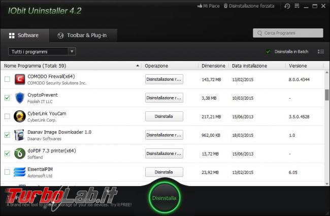 Disinstallare gruppi programmi maniera quasi automatica