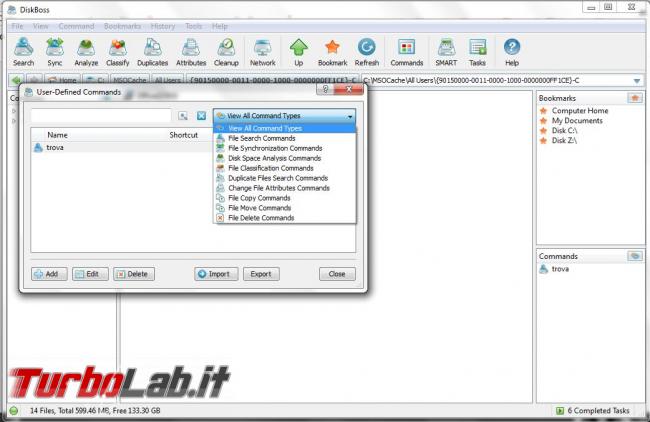 DiskBoss ricerca analizza tipi file presenti hard disk