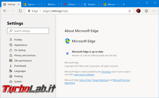 Disponibile ora: Microsoft Edge basato Chromium (preview) - zShotVM_1554764841