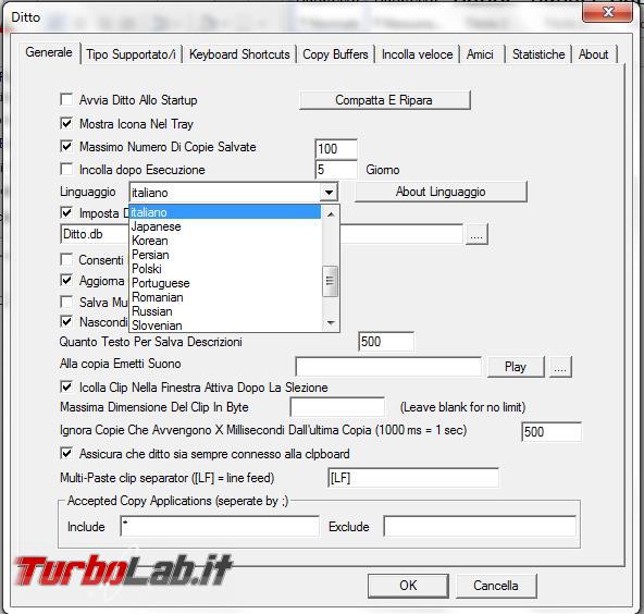 Ditto gestisce meglio appunti Windows