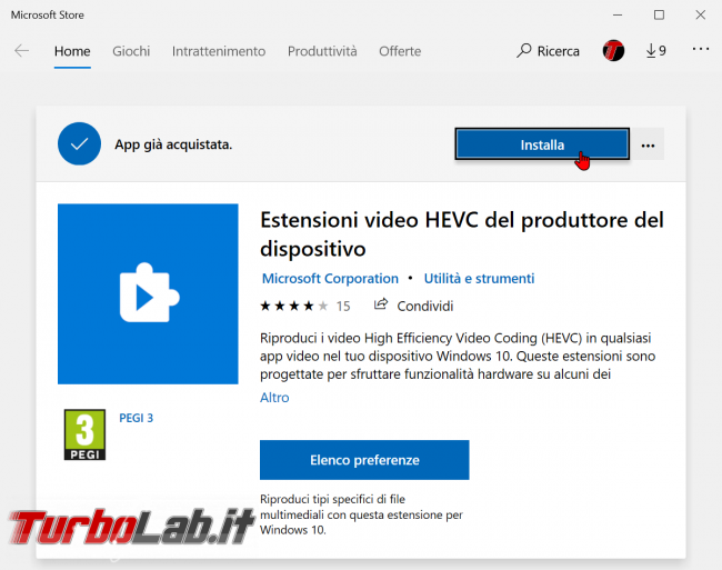 Download codec &quot;Estensioni video HEVC&quot; gratis: come aprire film MP4/MKV H.265 Windows 11 Windows 10 senza pagare 0,99 € (video) - Microsoft store codec hevc h.265