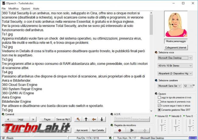 DSpeech legge documenti li trasforma file audio