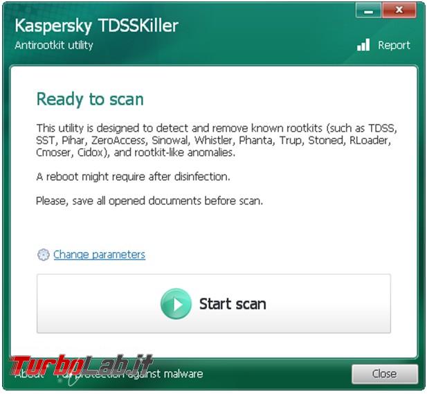 Elimina rootkit più pericolosi TDSSKiller