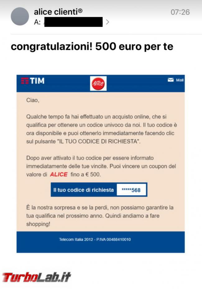 Email alice clienti: congratulazioni! 500 euro te - Screenshot_20200523-090710