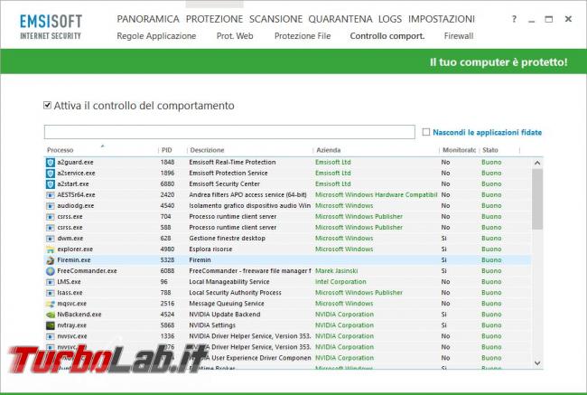 Emsisoft Internet Security 11 messo prova TurboLab.it