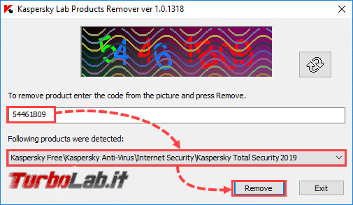 Errore disinstallazione Kaspersky: come rimuovere Kaspersky kavremover ( modalità provvisoria) - kavremover captcha