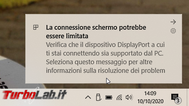 Errore Windows 10 USB Type-C: connessione schermo potrebbe essere limitata (monitor esterno non funziona) - La connessione schermo potrebbe essere limitata