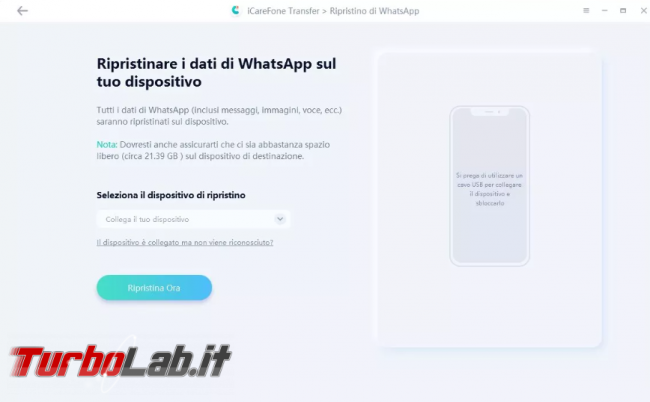 Eseguire backup messaggi WhatsApp PC Windows/Mac iPhone - FrShot_1653551681