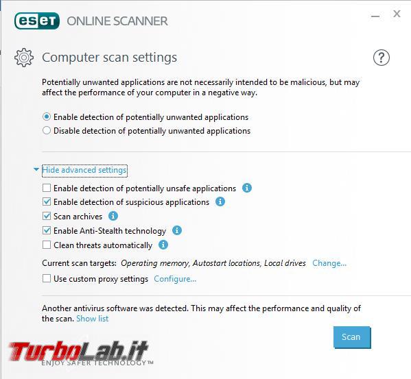 Eset online scanner affianca antivirus scoprire malware più nascosti