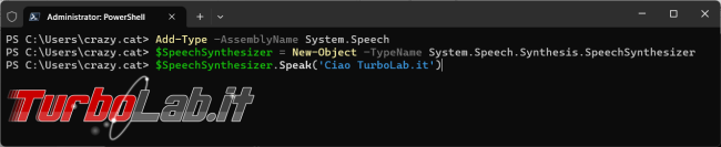 Fai parlare computer Powershell leggere file testo TXT