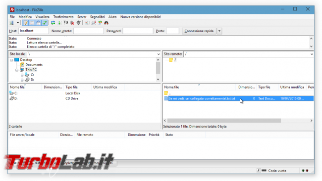 FileZilla Server: abilitare accesso anonimo - FileZilla anonymous