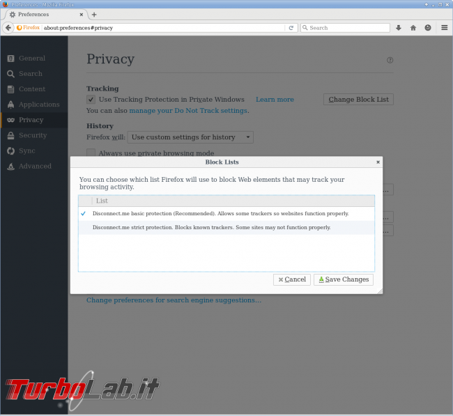 Firefox Android: anti-tracciamento sempre attivo