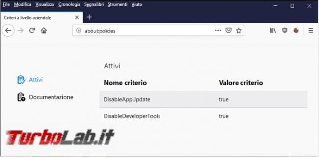 Firefox messaggio “ possibilità modificare alcune opzioni è stata disattivata propria azienda”. Cosa vuole dire perché compare?