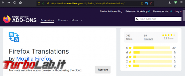 Firefox Translation, l’estensione Mozilla traduce pagine Web offline
