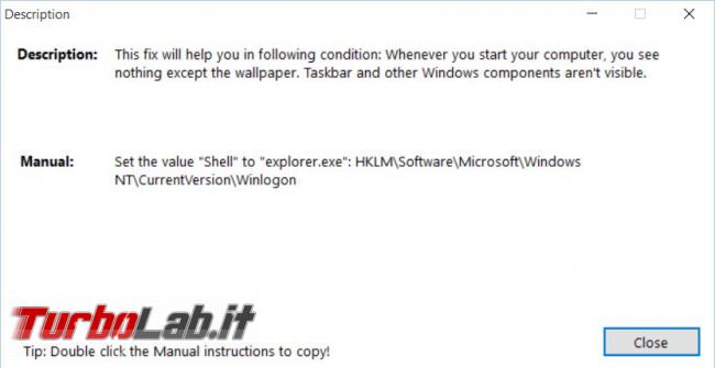 FixWin ripara molti problemi Windows click