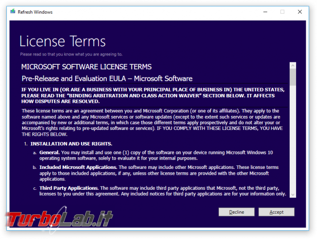 Formattare reinstallare Windows 10 automaticamente, senza DVD &quot;crapware&quot;: guida Refresh Windows Tool