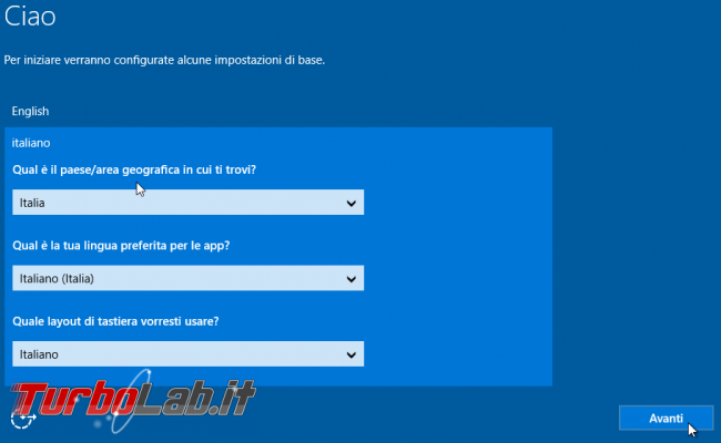 Formattare reinstallare Windows 10 automaticamente, senza DVD &quot;crapware&quot;: guida Refresh Windows Tool - windows 10 install oobe regional