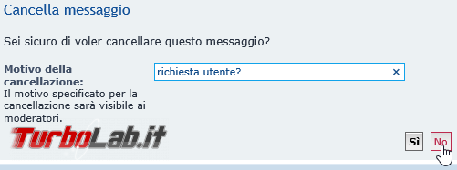 Forum commenti - utente richiedere eliminazione account propri messaggi: amministratore è obbligato legge può rifiutarsi? - cancellazione post forum