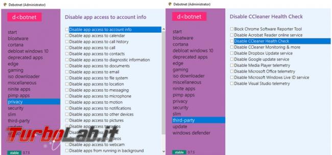 gestione privacy manutenzione windows 10 si fanno Debotnet