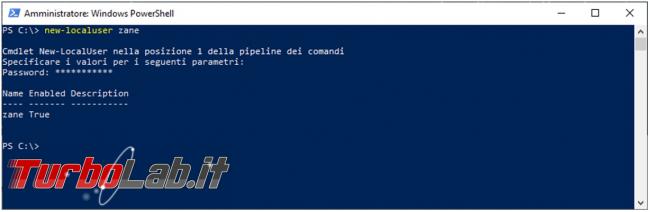 Gestire account gruppi Windows PowerShell