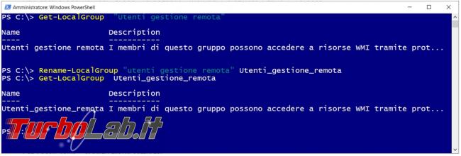 Gestire account gruppi Windows PowerShell