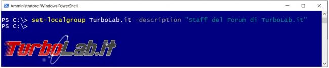 Gestire account gruppi Windows PowerShell