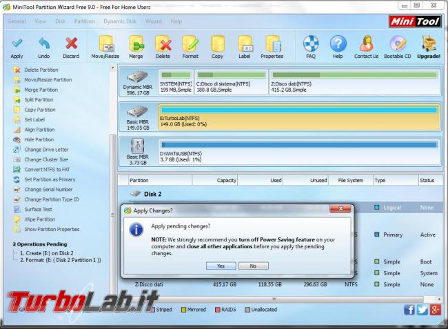 gestore disco fisso si chiama MiniTool Partition Wizard