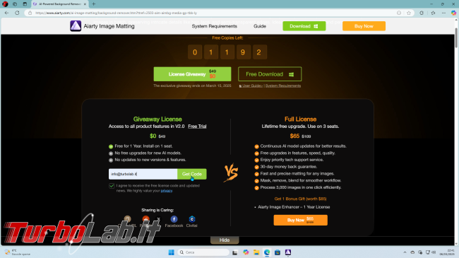 Giveaway: Aiarty Image Matting (49 $) è regalo (numero licenze limitato)