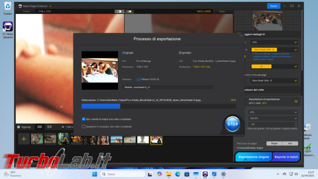 Giveaway! Come ingrandire migliorare foto Aiarty Image Enhancer ( locale, senza cloud)