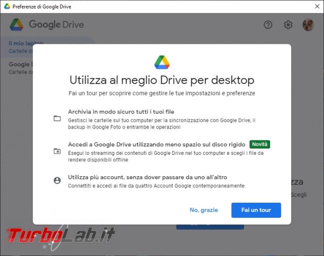 Google Backup and Sync Google Drive for desktop: mini-guida veloce transizione necessaria, indolore - Google Drive_019_ITA_[click destro e preferenze_click rotellina ingranaggio]