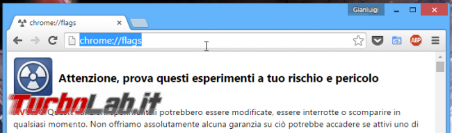 Google Chrome: rimuovere nome-utente barra titolo