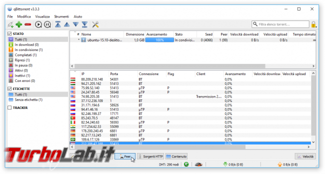 Grande Guida BitTorrent - qBittorrent peer lista ip