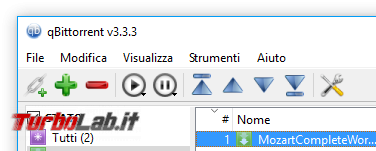 Grande Guida BitTorrent - qbittorrent toolbar