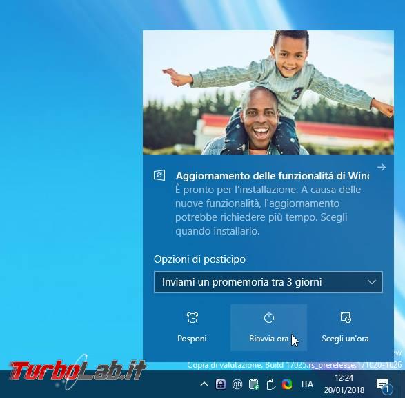 Grande Guida Windows 10 1809: tutte novità Aggiornamento Ottobre 2018 - windows update chiede riavvio