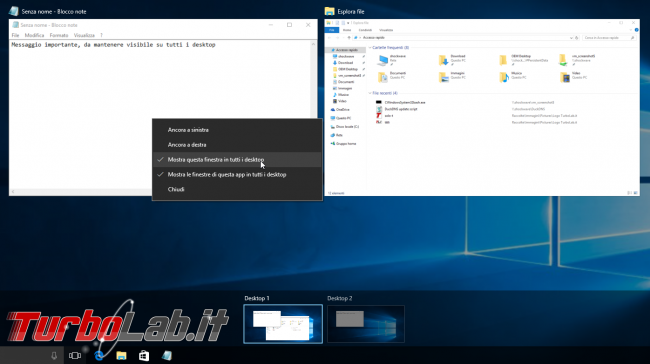 Grande Guida Windows 10 &quot;Anniversary Update&quot; (versione 1607, &quot;Redstone&quot;): tutto quello devi sapere - windows 10 1607 task view app sempre visibile