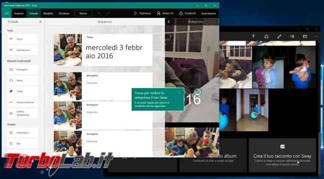 Grande Guida Windows 10 &quot;Anniversary Update&quot; (versione 1607, &quot;Redstone&quot;): tutto quello devi sapere - windows redstone integrazione foto sway