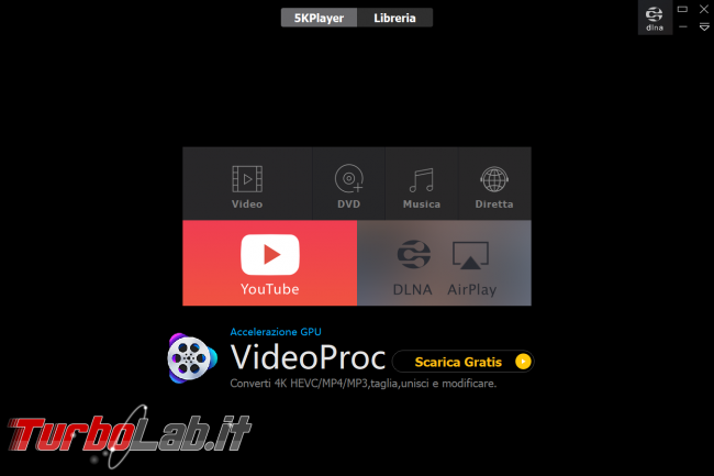 Guida 5KPlayer: lettore video H.264/H.265 file locali 4K/UHD, streaming, DLNA, AirPlay, download modifica - zShotVM_1591076530