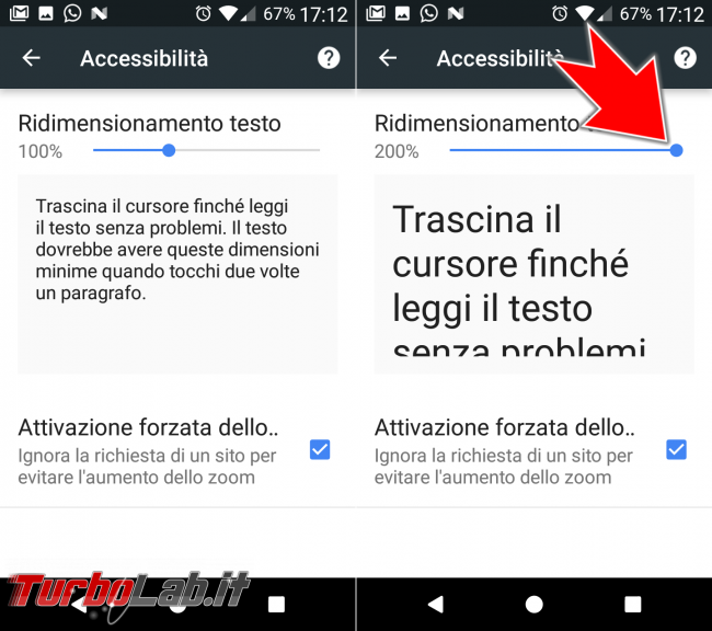 Guida Android: come ingrandire caratteri testo troppo piccoli? - Chrome aumentare ingrandimento zoom
