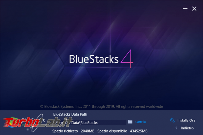 Guida BlueStacks 4, emulatore Android PC Windows - bluestacks setup custom