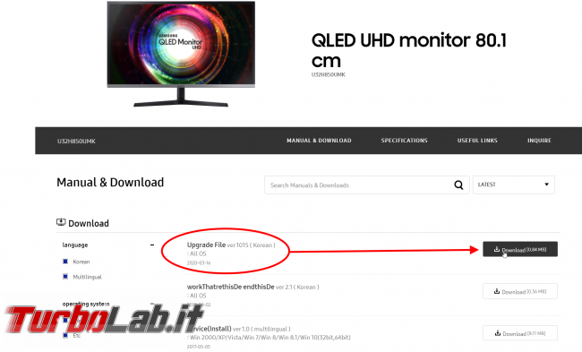 [guida] Come aggiornare firmware monitor Samsung file koreano (schermo modello U32H850 altri)