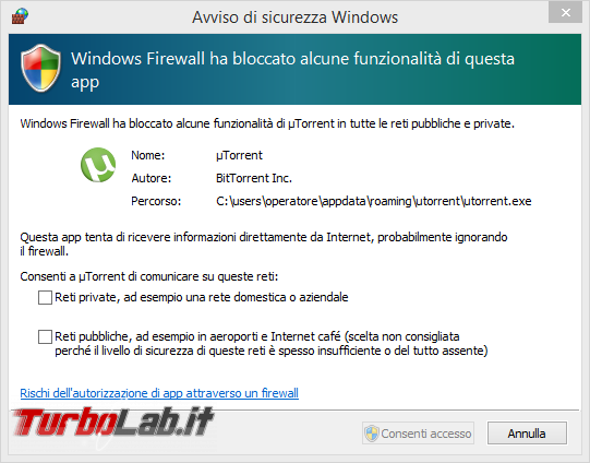 Guida: come aprire porte Windows Firewall - Avviso di sicurezza Windows_1
