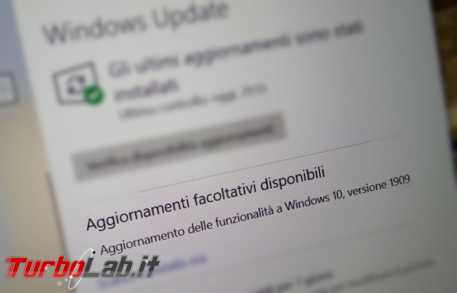 Guida: come bloccare aggiornamento automatico Windows 10 21H2 (Novembre 2021) Home Pro - windows 10 aggiornamento delle funzionalità disponibile