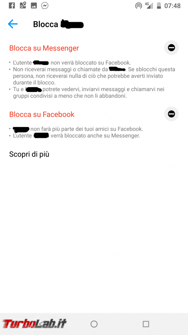 Guida: come bloccare persona Messenger Android - Screenshot_20190801-074819