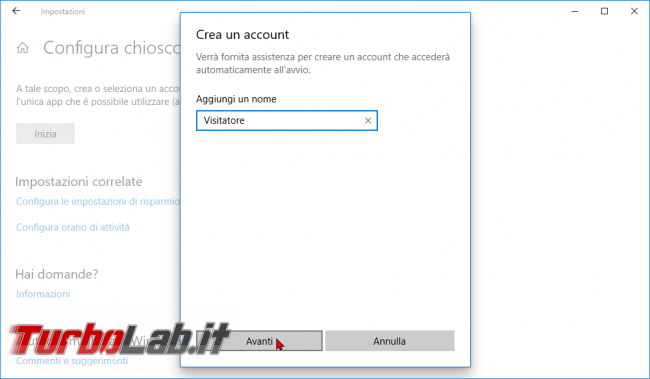 Guida: come creare punto informazioni Windows 10 (modalità chiosco, eseguire singola app fullscreen) - modalità chiosco windows 10 (5)