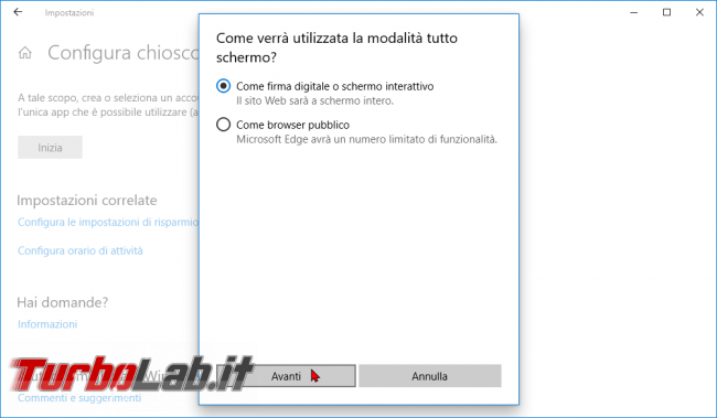 Guida: come creare punto informazioni Windows 10 (modalità chiosco, eseguire singola app fullscreen) - zShotVM_1551857697