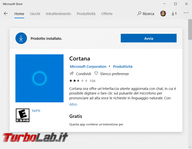 Guida: come disattivare Cortana Windows 10 21H2 (Novembre 2021) - bloccare Cortana.exe disinstallare app
