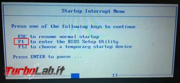 Guida: come entrare BIOS / UEFI / firmware notebook / PC (portatile) - Windows 10, Lenovo, HP, Dell, Asus, Acer, Sony, Samsung, Toshiba, Surface - lenovo thinkpad enter bios 2
